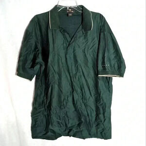 Dark Green Antigua golf shirt men's sz L 100% Cotton